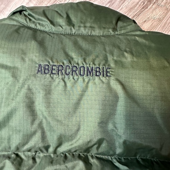 Abercrombie & Fitch Durable Warmth Down Puffer Coat Jacket Size Large Green EUC! - Picture 4 of 7